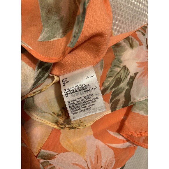 Bar III Women's Orange Yellow Green Dress Floral Ruffle Sleeveless Size XS New - Picture 9 of 12
